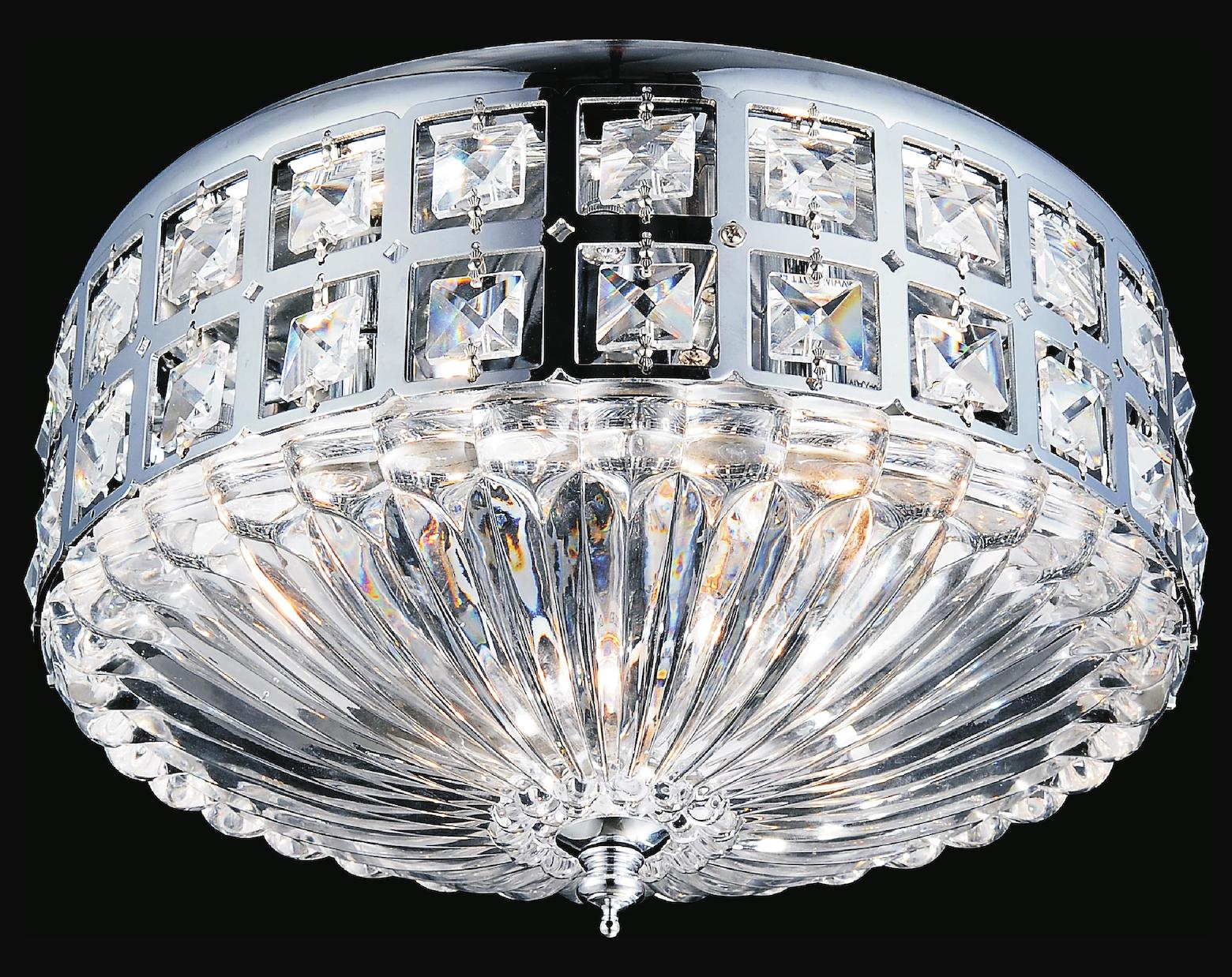 4 Light Bowl Flush Mount With Chrome Finish by CWI Lighting