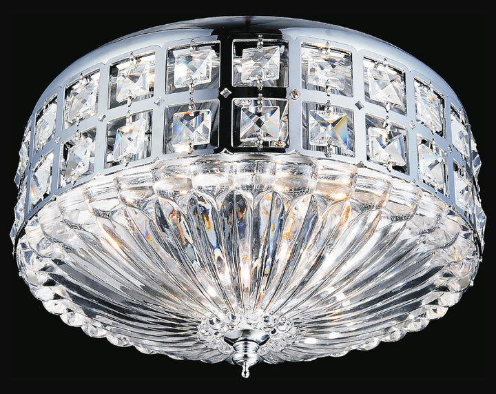 4 Light Bowl Flush Mount With Chrome Finish by CWI Lighting