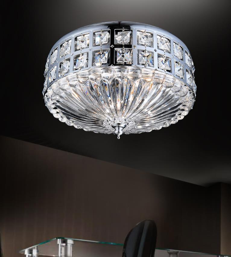4 Light Bowl Flush Mount With Chrome Finish