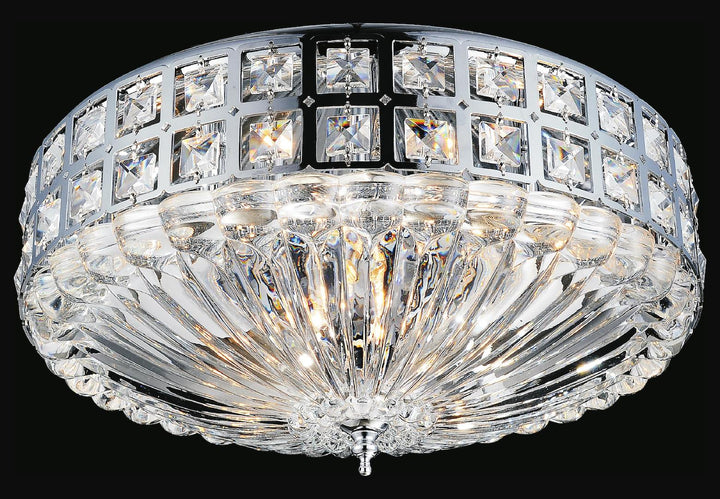 6 Light Bowl Flush Mount With Chrome Finish by CWI Lighting