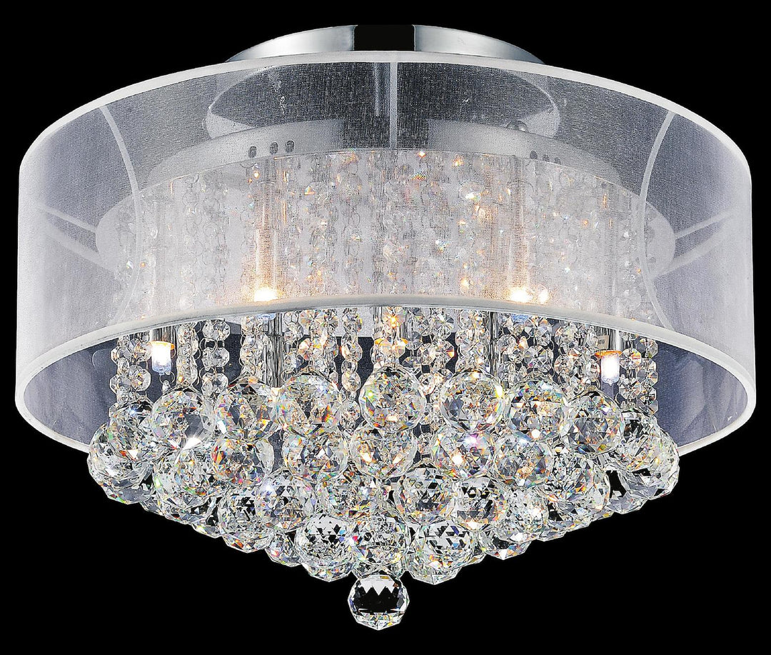 9 Light Drum Shade Flush Mount With Chrome Finish by CWI Lighting