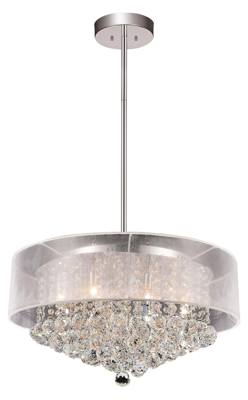 12 Light Drum Shade Chandelier With Chrome Finish by CWI Lighting