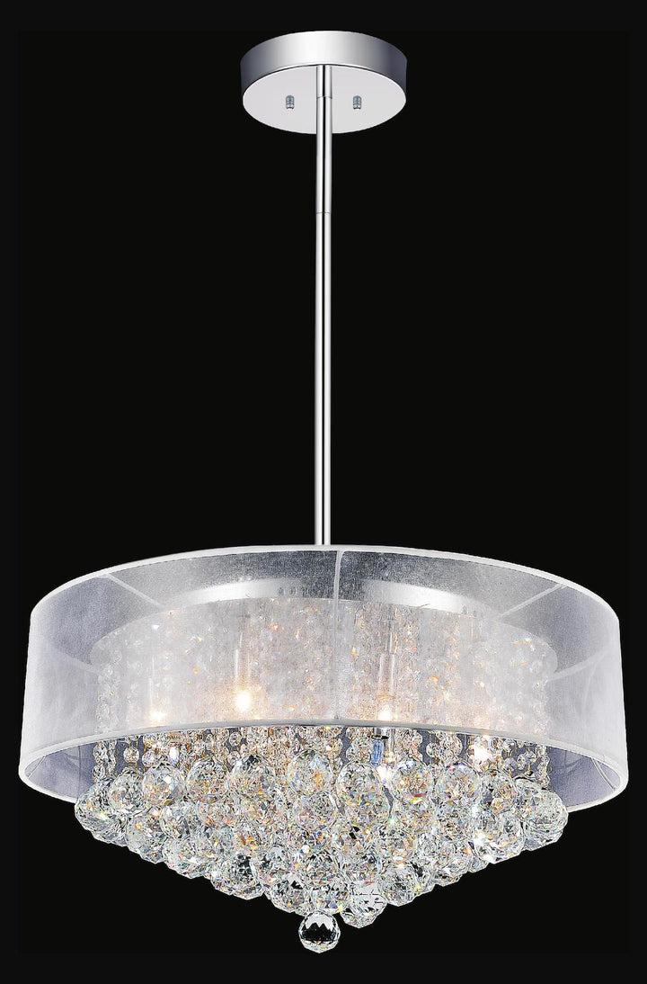 12 Light Drum Shade Chandelier With Chrome Finish
