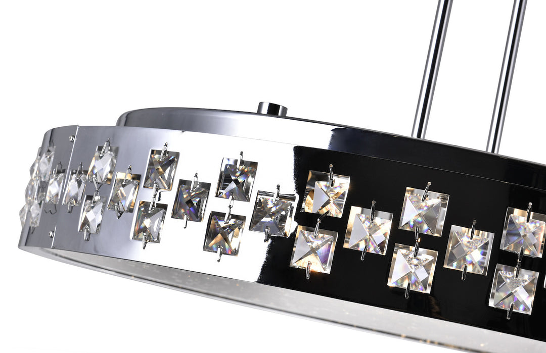 10 Light Down Chandelier With Chrome Finish
