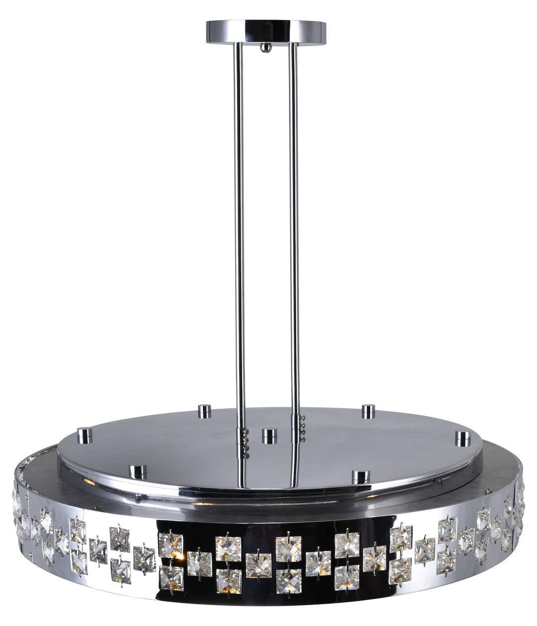 10 Light Down Chandelier With Chrome Finish