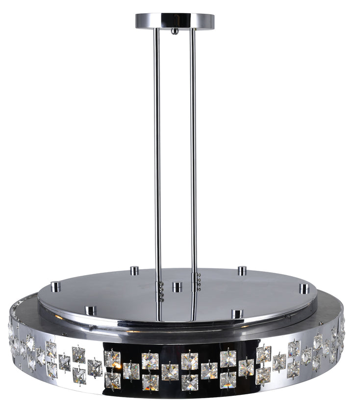 10 Light Down Chandelier With Chrome Finish