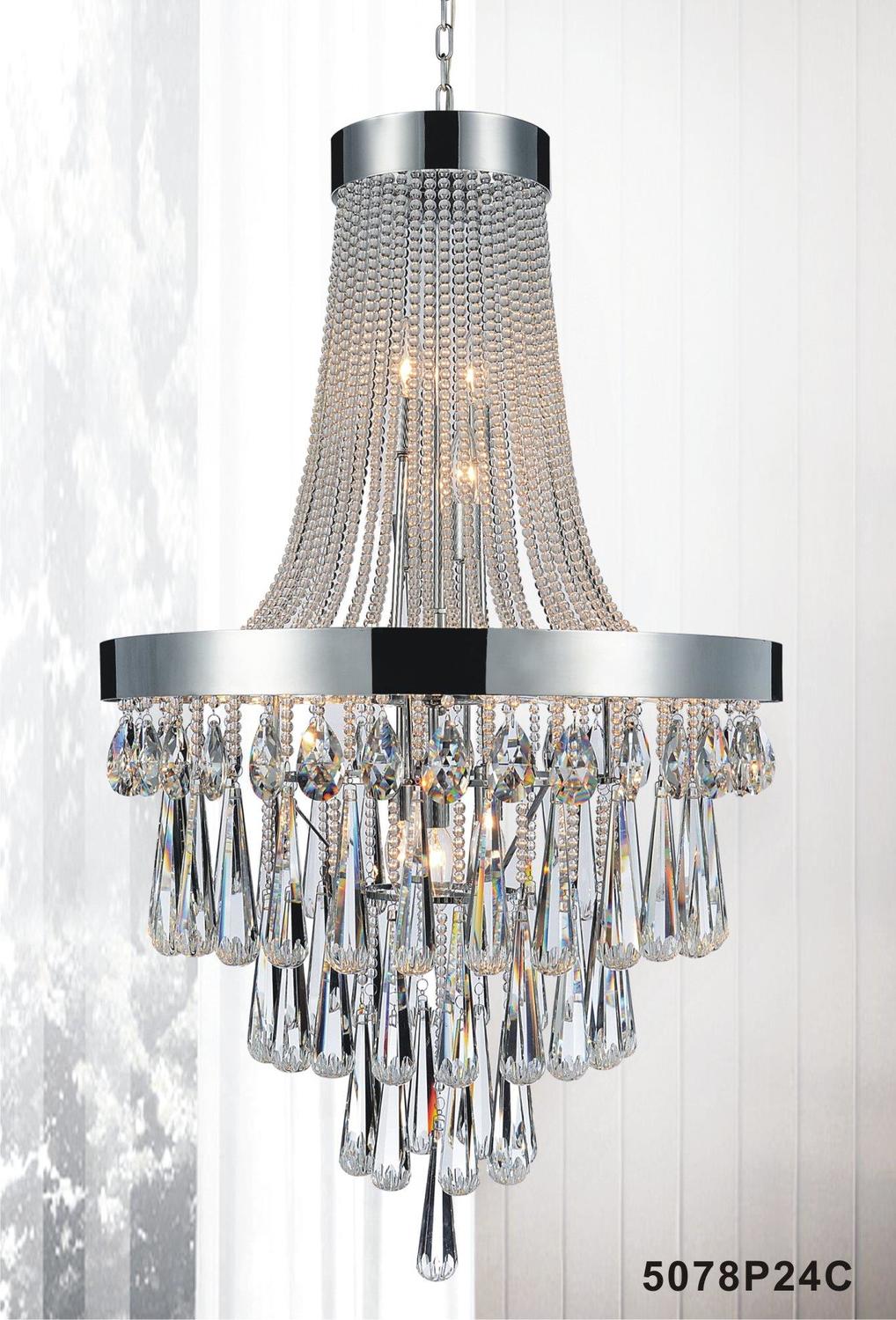13 Light Down Chandelier With Chrome Finish by CWI Lighting