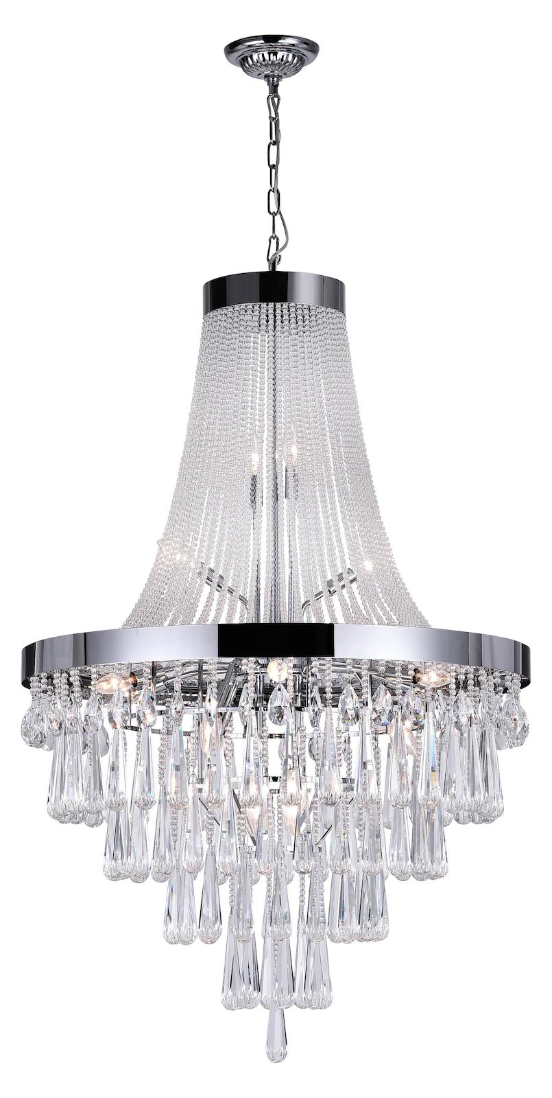 17 Light Down Chandelier With Chrome Finish by CWI Lighting