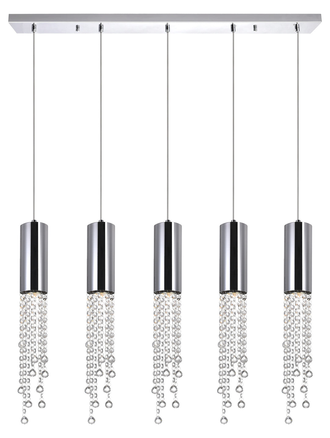 5 Light Multi Light Pendant With Chrome Finish by CWI Lighting