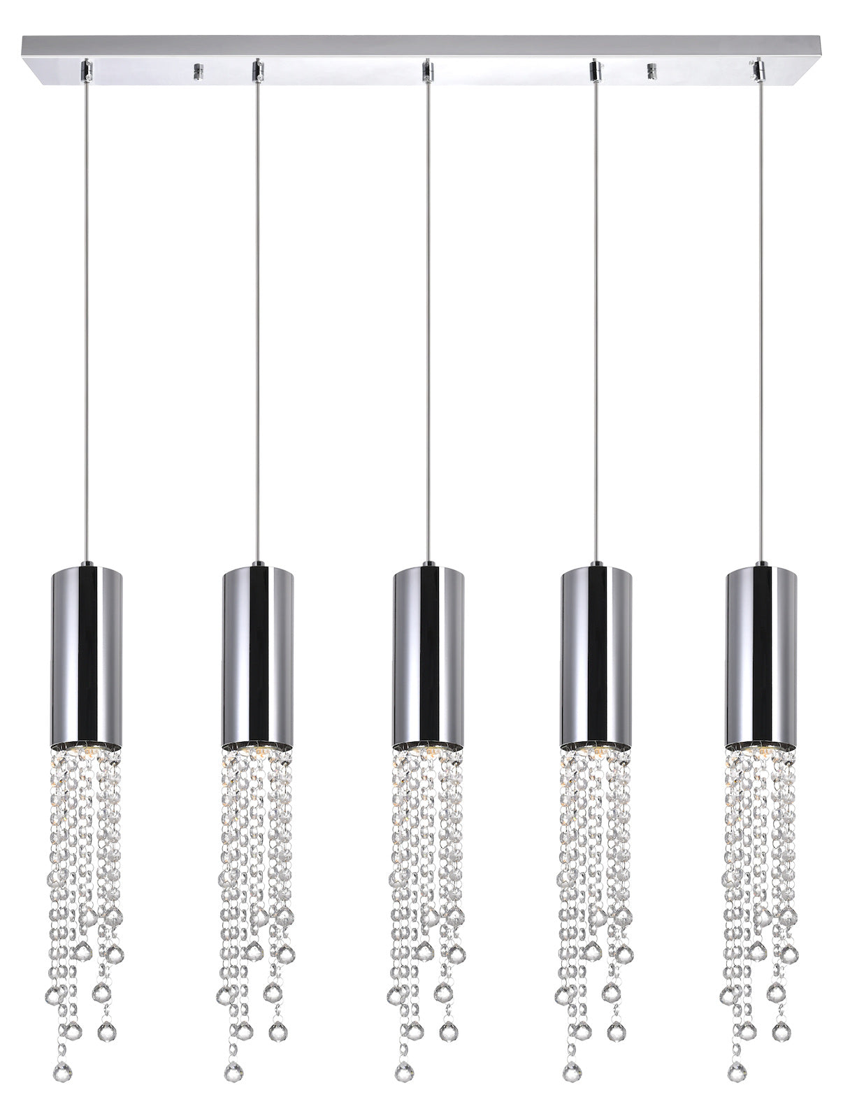 5 Light Multi Light Pendant With Chrome Finish by CWI Lighting