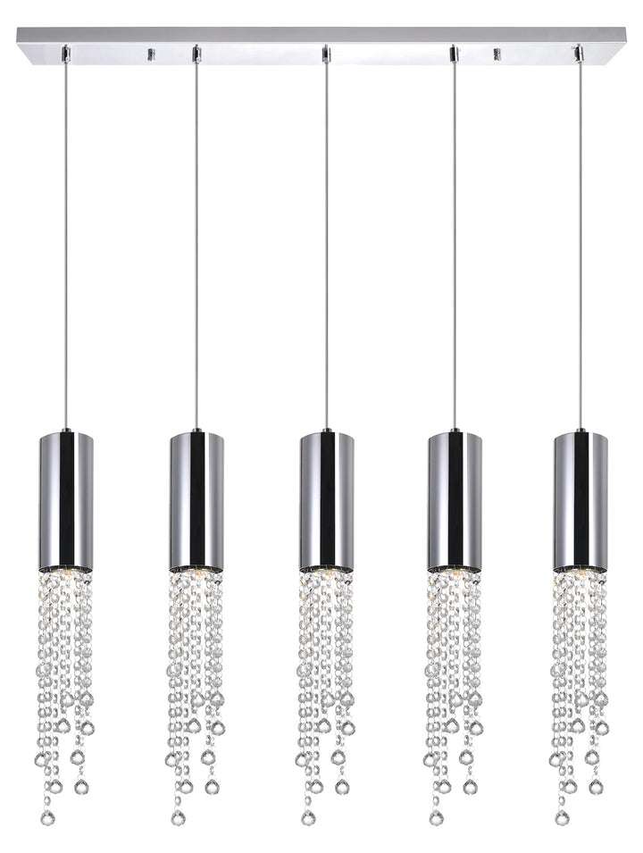 5 Light Multi Light Pendant With Chrome Finish by CWI Lighting
