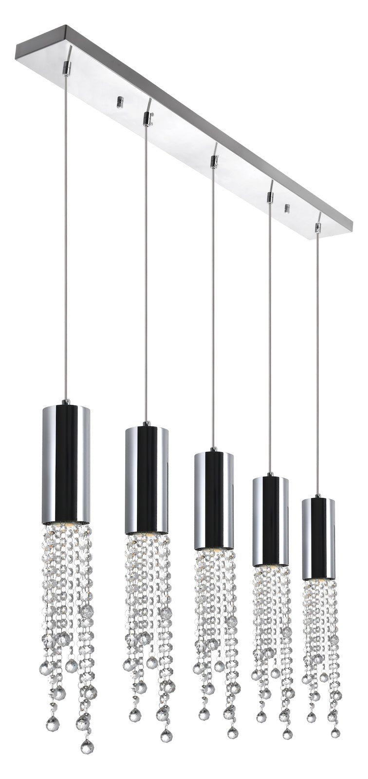 5 Light Multi Light Pendant With Chrome Finish