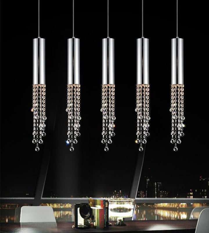5 Light Multi Light Pendant With Chrome Finish