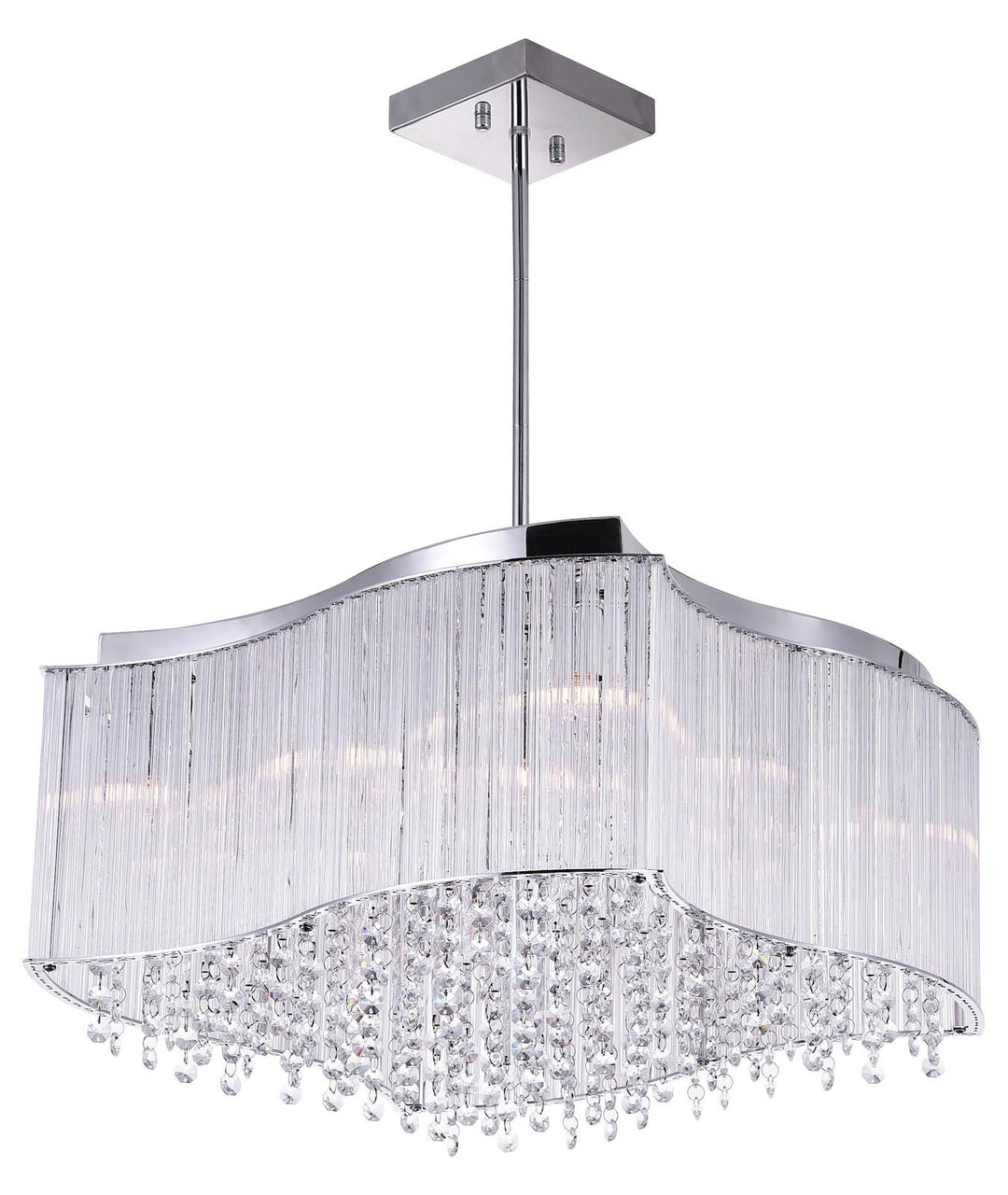10 Light Drum Shade Chandelier With Chrome Finish by CWI Lighting