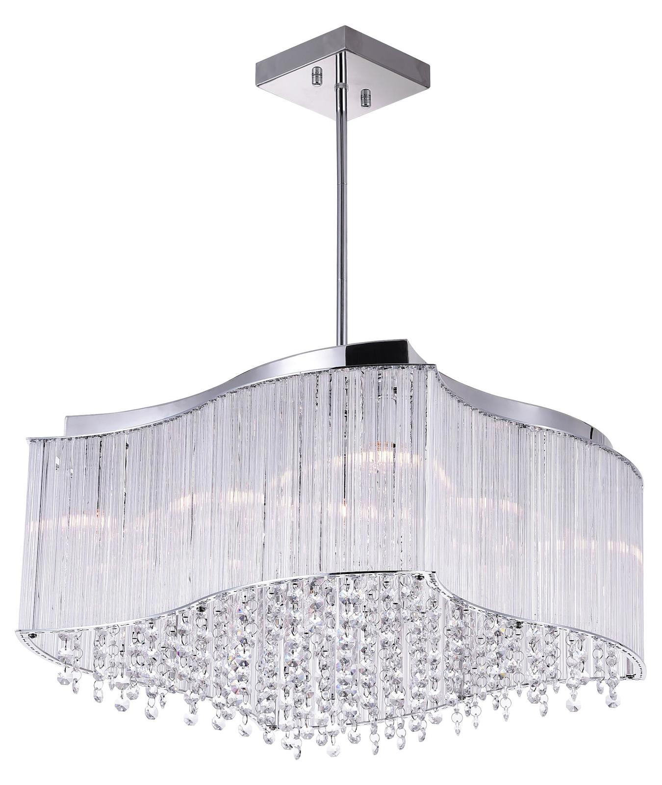 10 Light Drum Shade Chandelier With Chrome Finish by CWI Lighting
