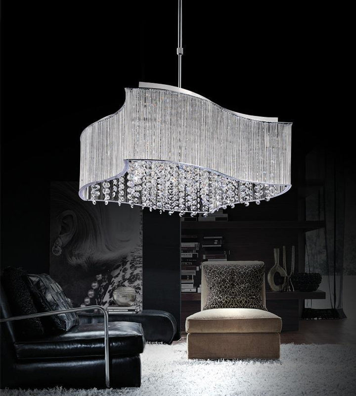 10 Light Drum Shade Chandelier With Chrome Finish