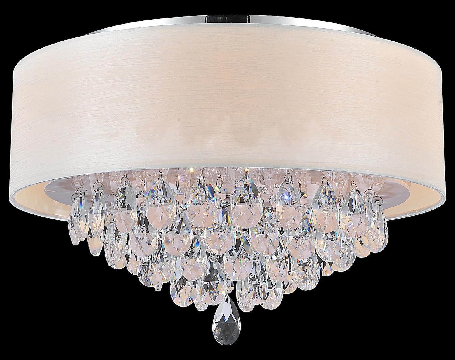 3 Light Drum Shade Flush Mount With Chrome Finish by CWI Lighting