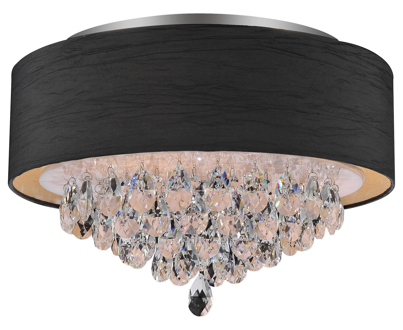 4 Light Drum Shade Flush Mount With Chrome Finish by CWI Lighting