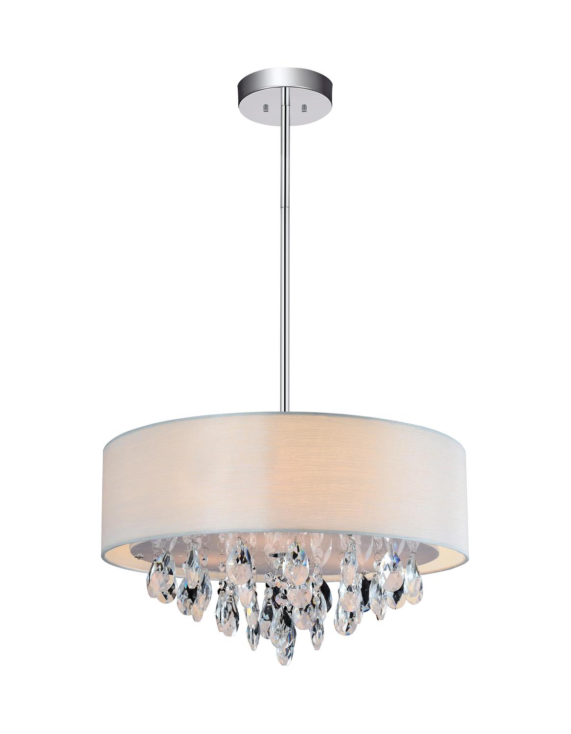 3 Light Drum Shade Chandelier With Chrome Finish by CWI Lighting