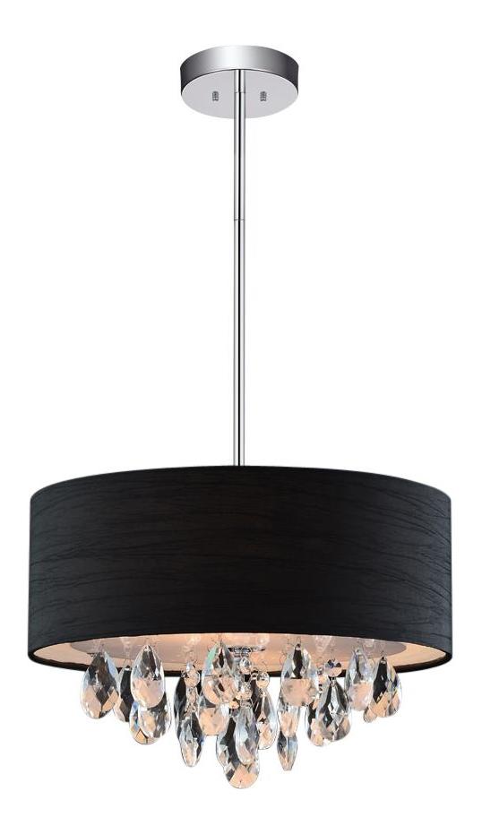 4 Light Drum Shade Chandelier With Chrome Finish by CWI Lighting