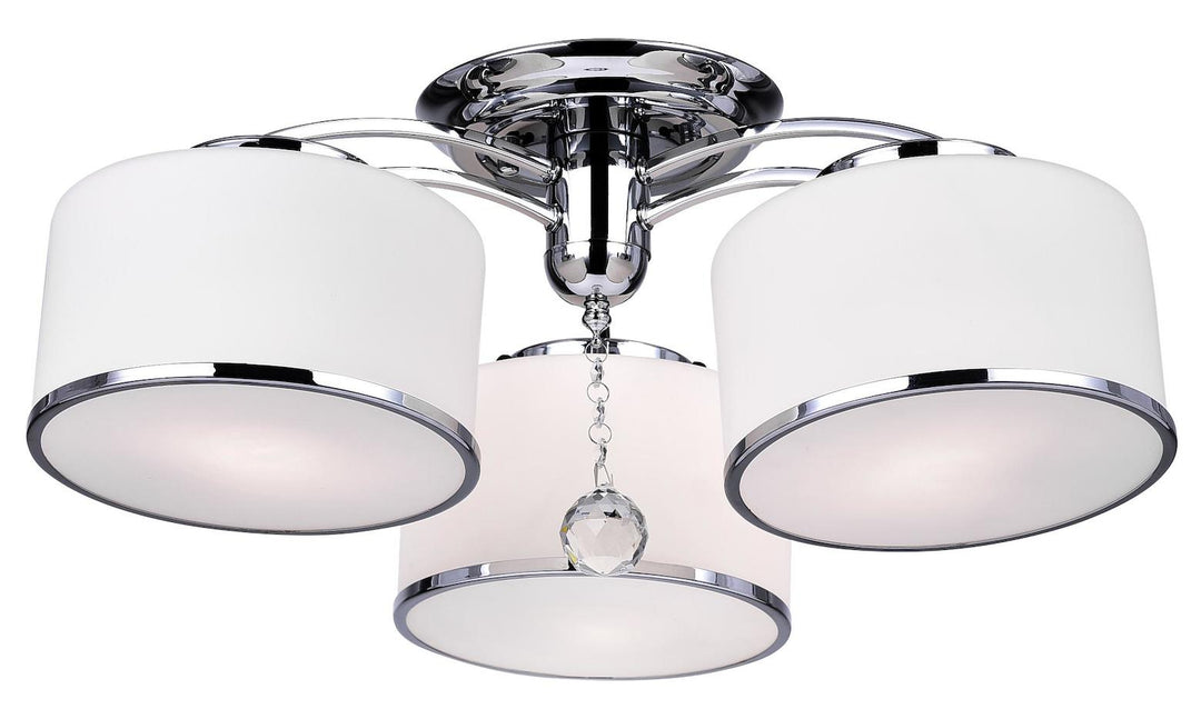 3 Light Drum Shade Flush Mount With Chrome Finish by CWI Lighting