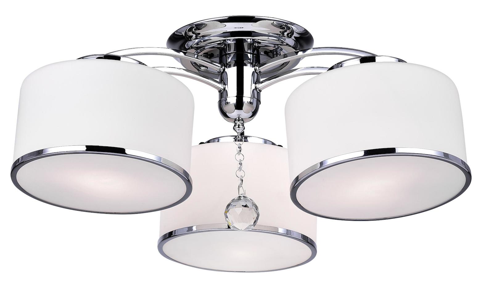 3 Light Drum Shade Flush Mount With Chrome Finish by CWI Lighting