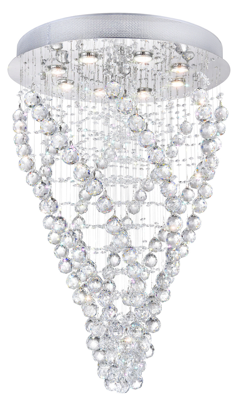 8 Light  Flush Mount With Chrome Finish by CWI Lighting