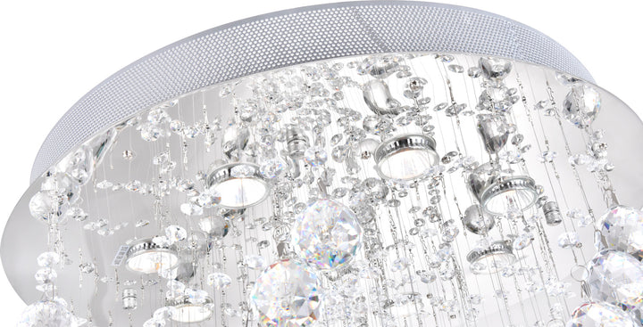 8 Light  Flush Mount With Chrome Finish