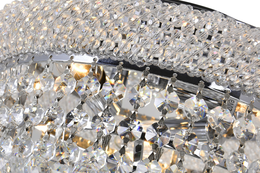 3 Light  Flush Mount With Chrome Finish