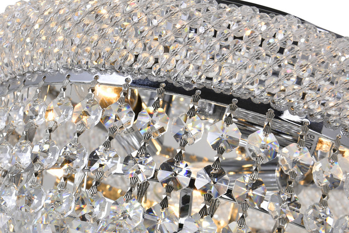 3 Light  Flush Mount With Chrome Finish