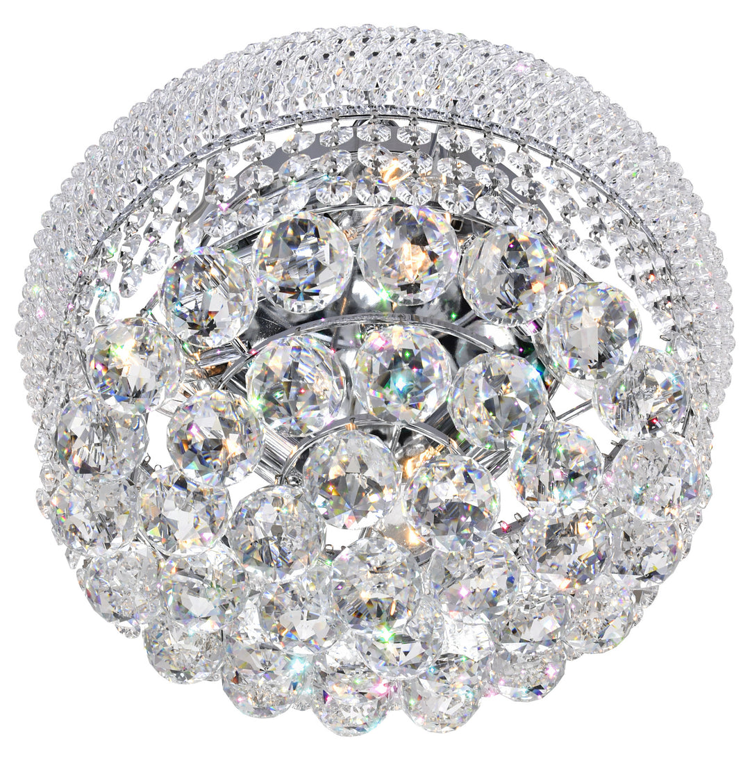 4 Light  Flush Mount With Chrome Finish