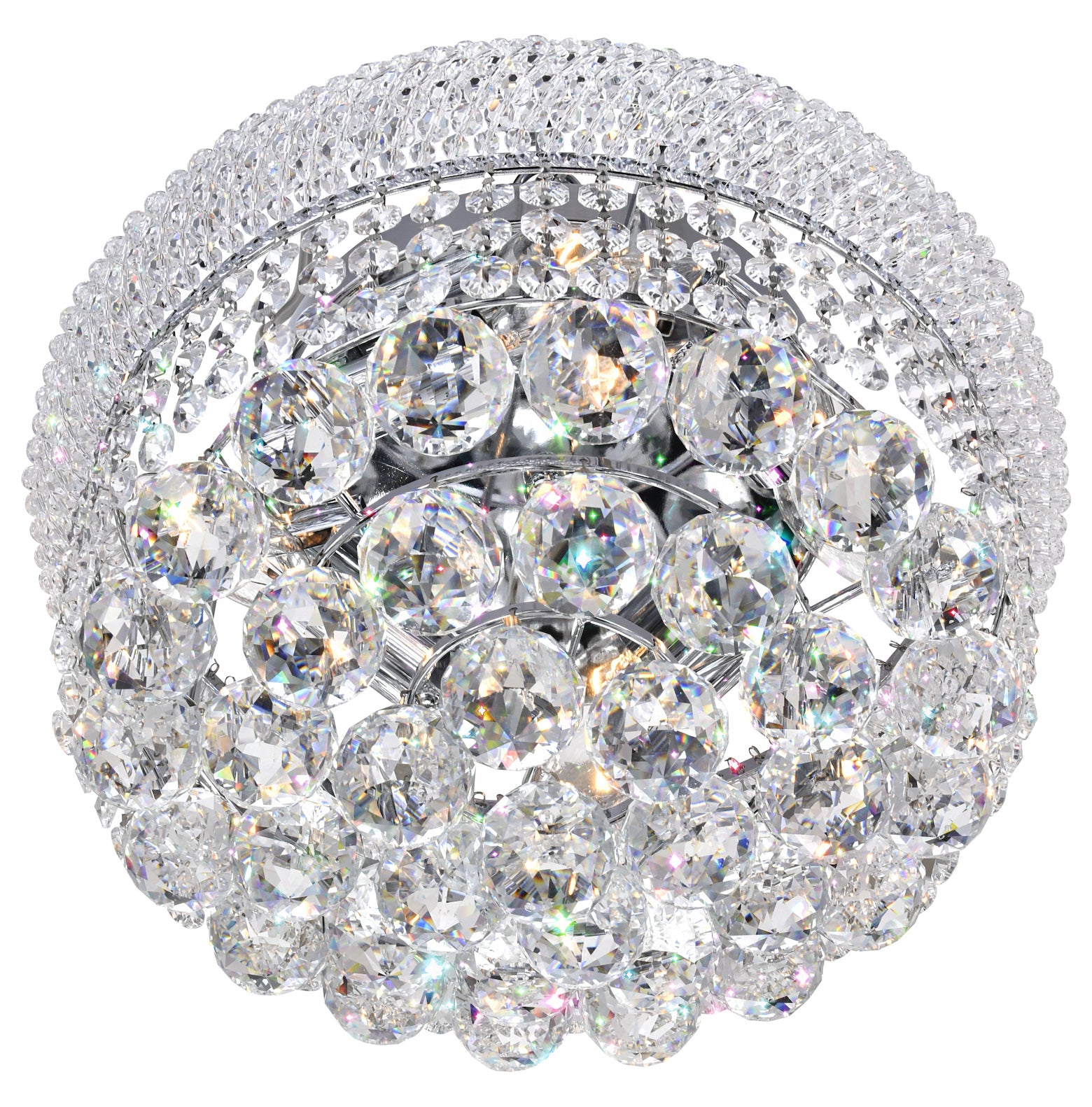 4 Light  Flush Mount With Chrome Finish