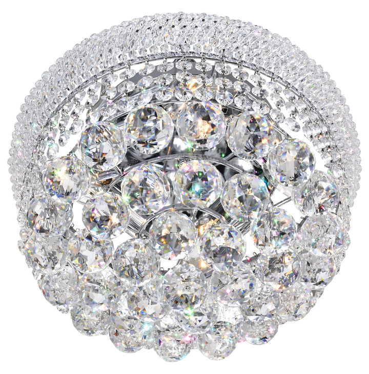 4 Light  Flush Mount With Chrome Finish