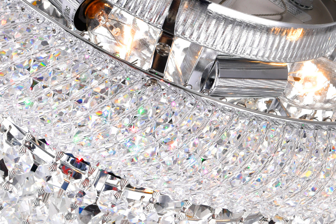 4 Light  Flush Mount With Chrome Finish