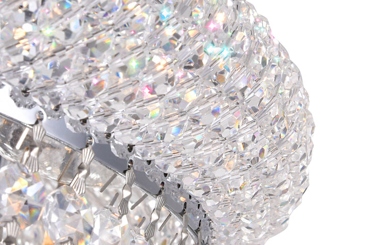4 Light  Flush Mount With Chrome Finish