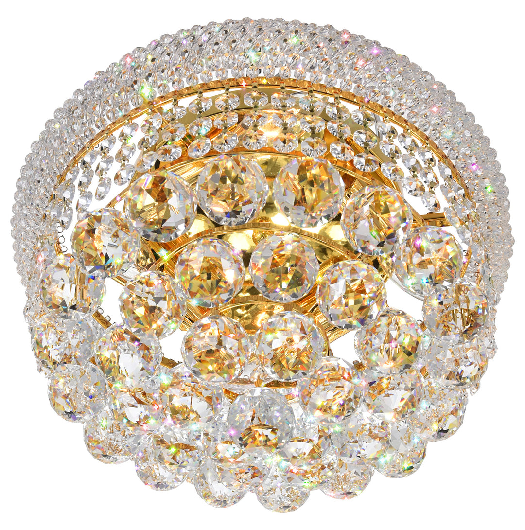 4 Light  Flush Mount With Gold Finish