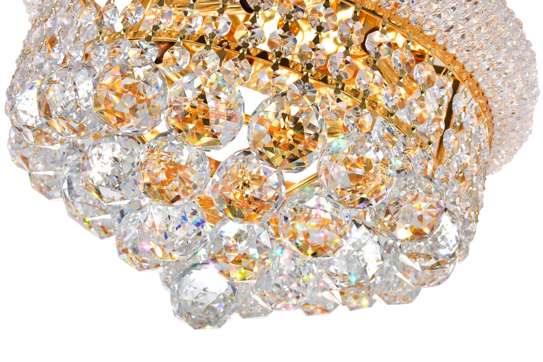 4 Light  Flush Mount With Gold Finish