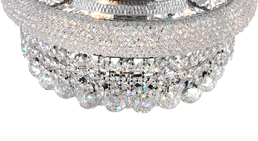8 Light  Flush Mount With Chrome Finish