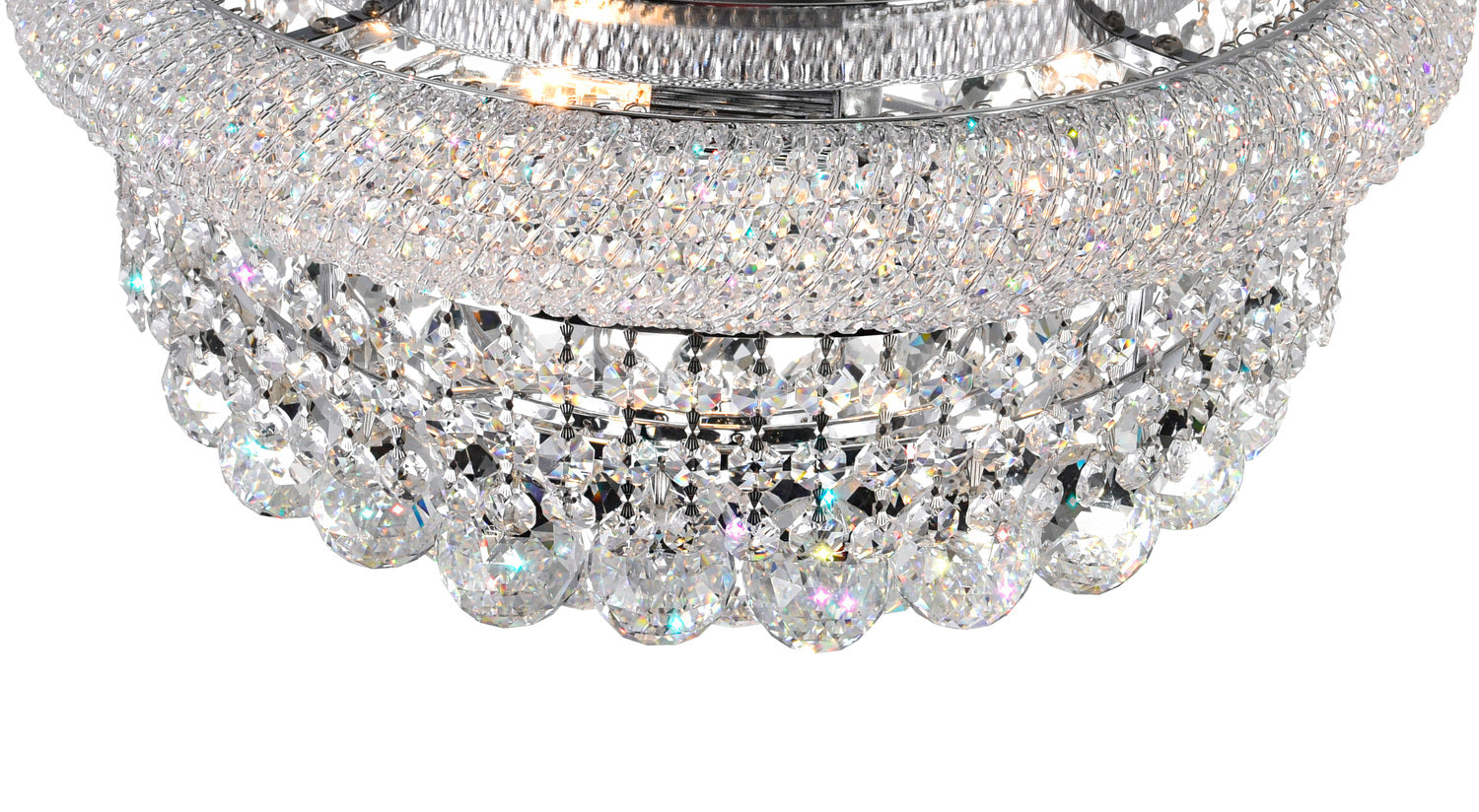 8 Light  Flush Mount With Chrome Finish