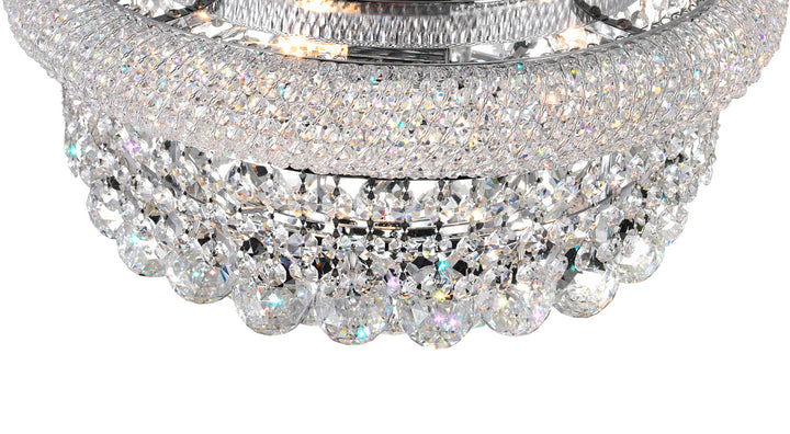 8 Light  Flush Mount With Chrome Finish