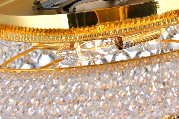 8 Light  Flush Mount With Gold Finish