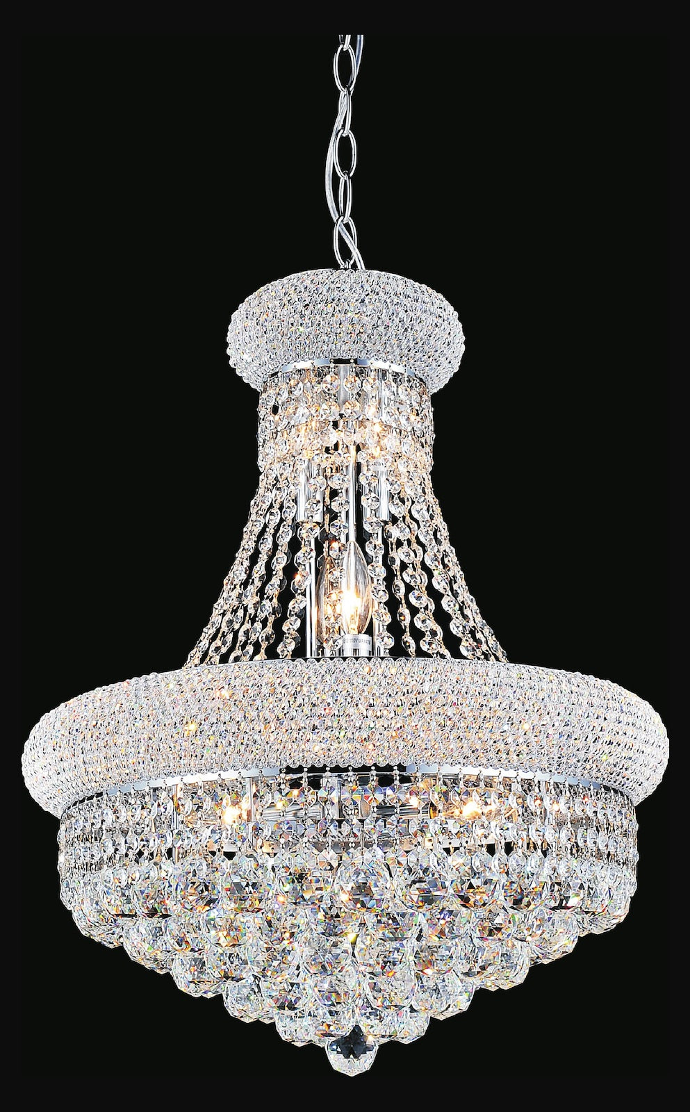 8 Light Down Chandelier With Chrome Finish by CWI Lighting