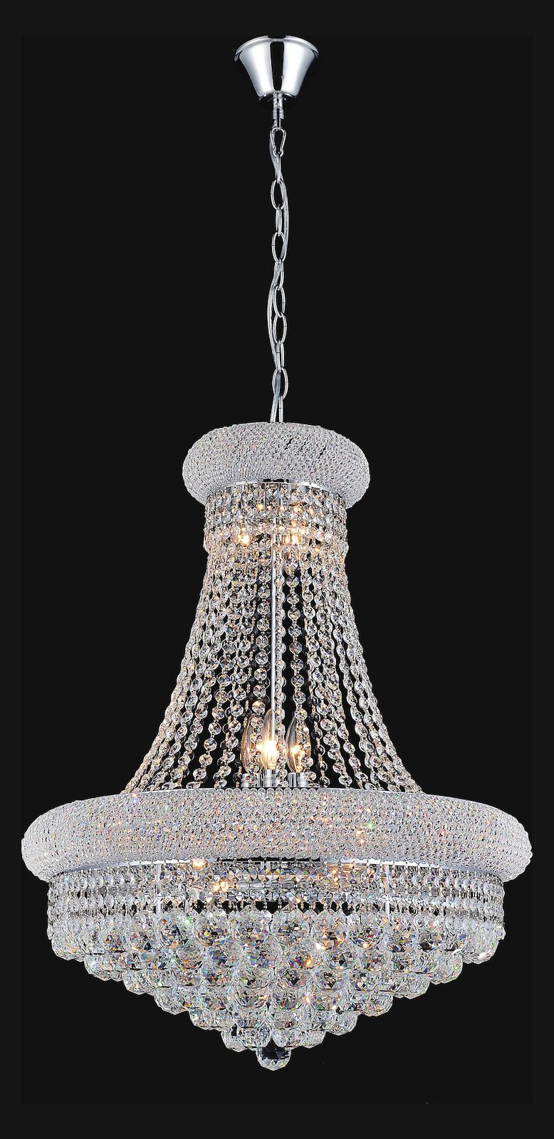 14 Light Down Chandelier With Chrome Finish by CWI Lighting