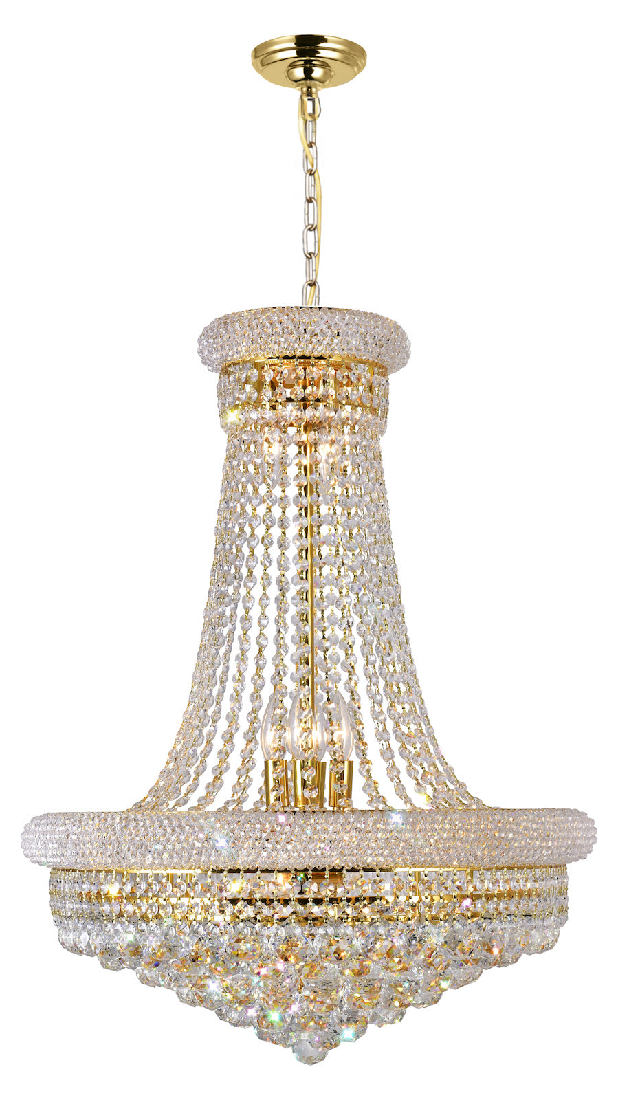 17 Light Down Chandelier With Gold Finish by CWI Lighting