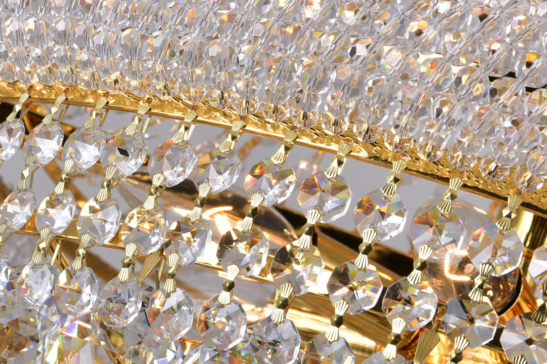 17 Light Down Chandelier With Gold Finish