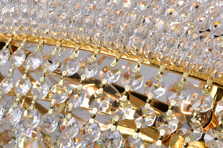 17 Light Down Chandelier With Gold Finish