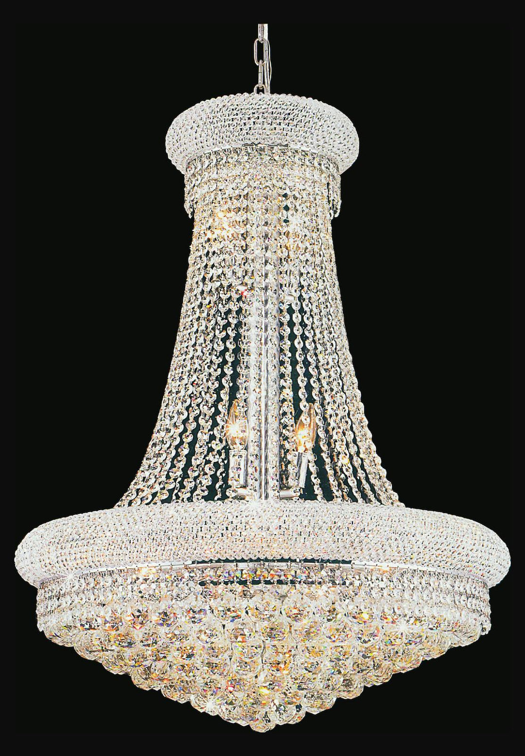 18 Light Down Chandelier With Chrome Finish by CWI Lighting