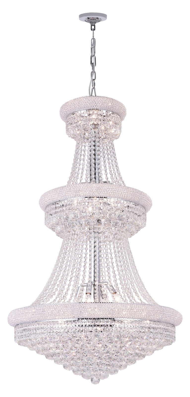 32 Light Down Chandelier With Chrome Finish by CWI Lighting