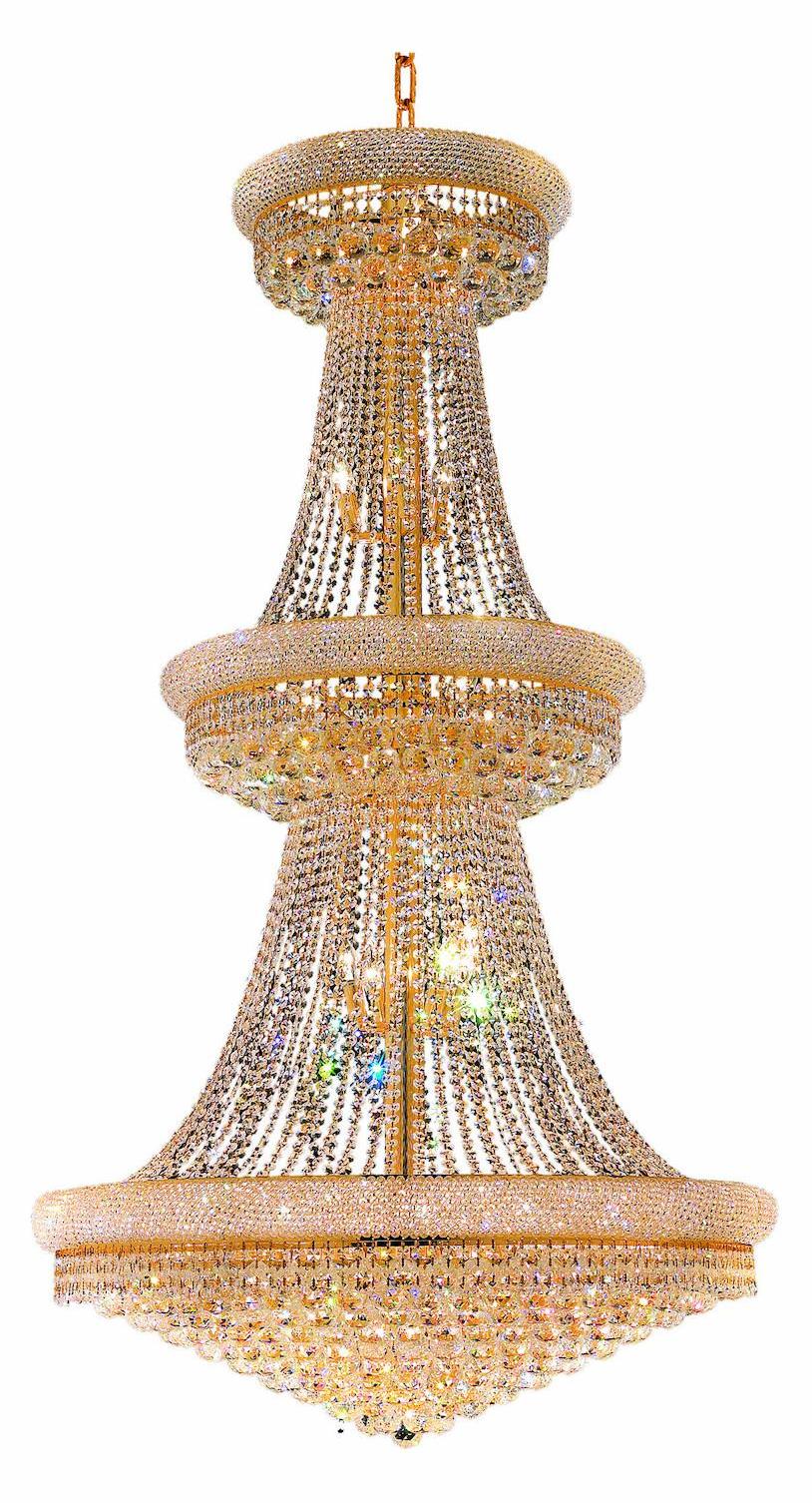 32 Light Down Chandelier With Gold Finish by CWI Lighting