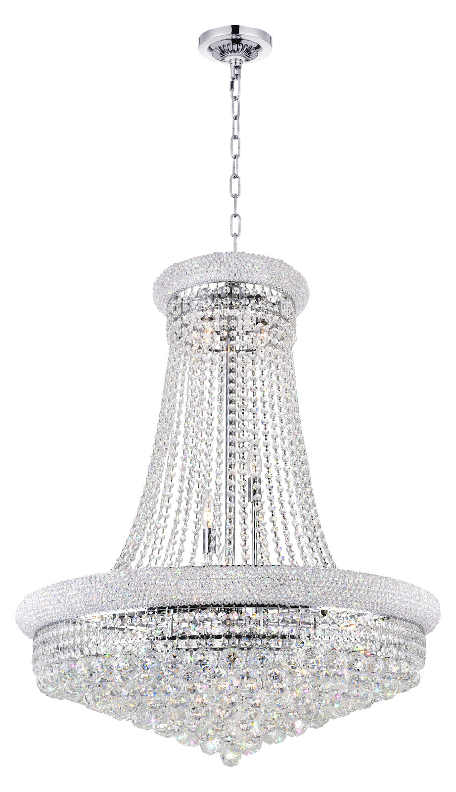 19 Light Down Chandelier With Chrome Finish by CWI Lighting